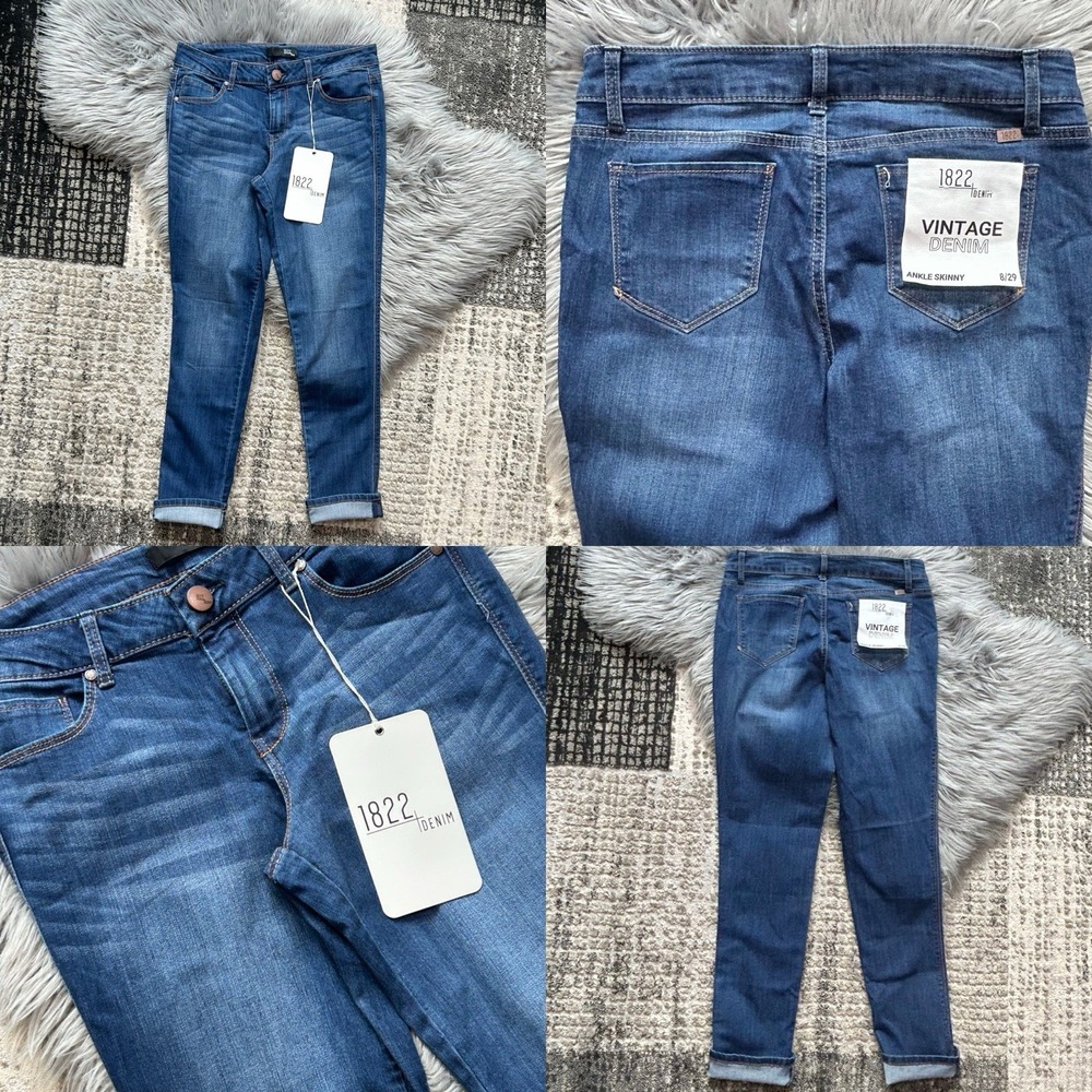 1822 Denim Vintage Denim Ankle Skinny Jeans, Size 8/29 NWT